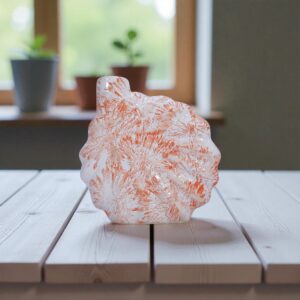 Aurora Sculpted Orange Artisan Vase