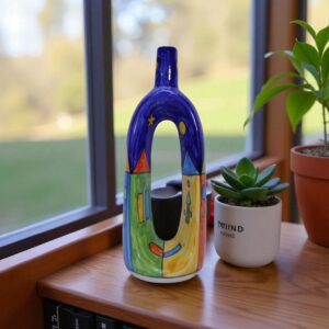Celestial Arch Hand-Painted Art Vase