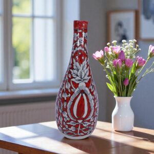 Crimson Royale Handcrafted Floral Vase