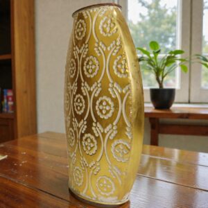 Golden Embossed Floral Vase