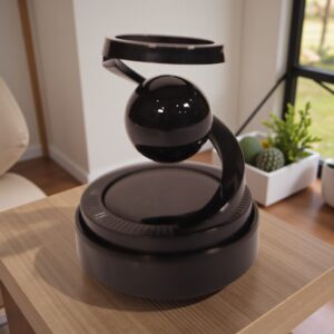 Black Magnetic Floating Orb Desk Sculpture