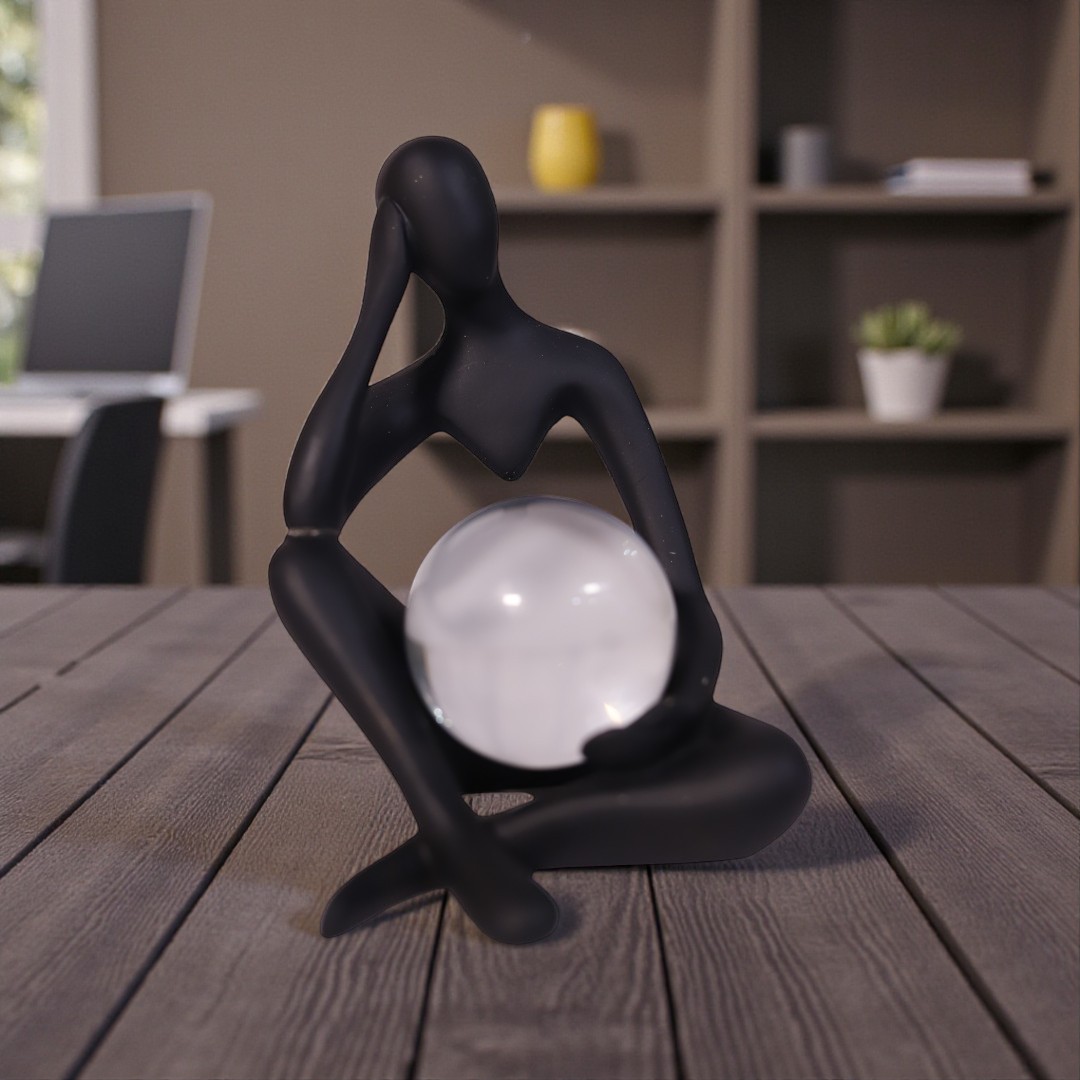 Modern Black Thinker Figurine