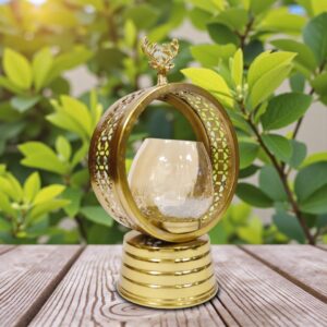 Antique Brass Geometric Tealight Holder