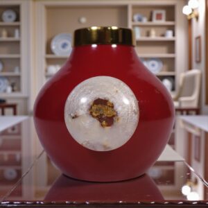 Red Luxe Decorative Orb Vase