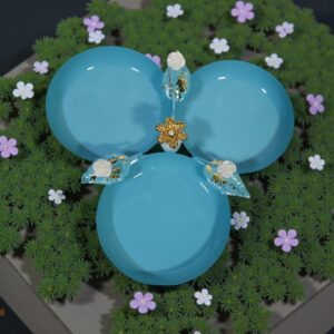 Turquoise Trio Floral Serving Stand