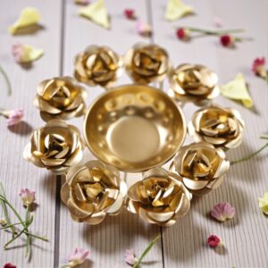 Floral Gold Tealight Holder