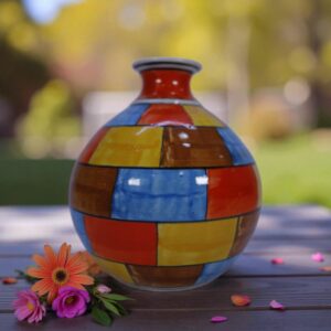 Mosaic Sphere Hand-Painted Art Vase