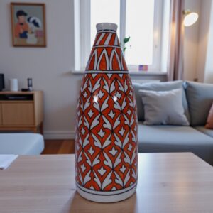 Heritage Bloom Tall Hand-Painted Vase