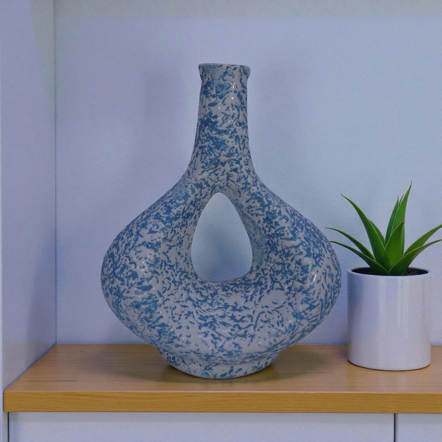 AetherLoop Sculptural Textured Ceramic Vase - Image 2