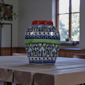 Regal Mosaic Hand-Painted Ceramic Vase