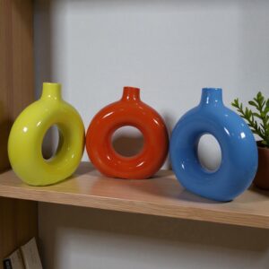Donut Ceramic Vase Set – Minimalist Home Decor